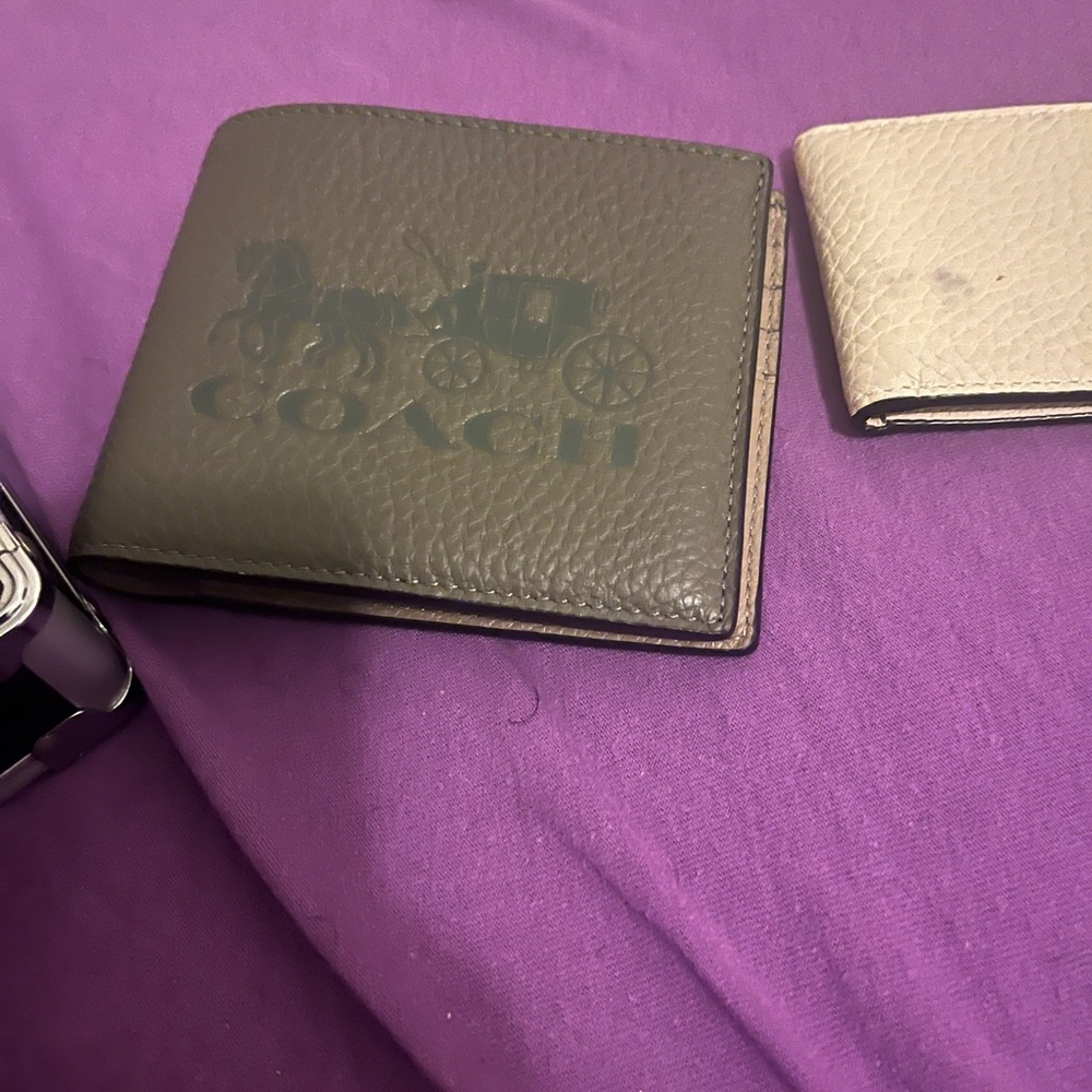 Olive green leather coach wallet
